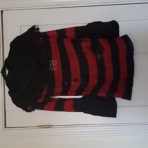 *NWT* Killstar's Freddy Hooded Knit Sweater (Black/Blood - Picture 3 of 16